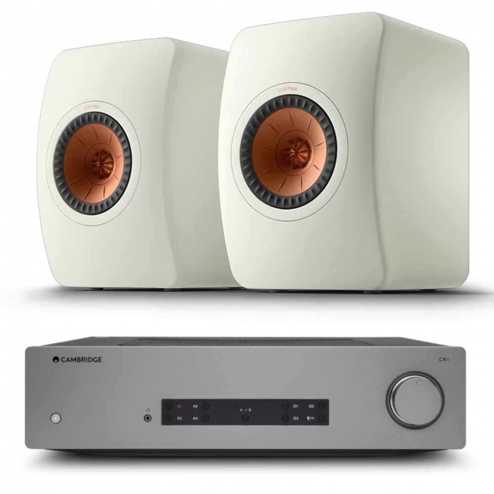 CXA81 MkII sztereó integrált erősítő + KEF LS50 Meta polcsugárzó pár, fehér
