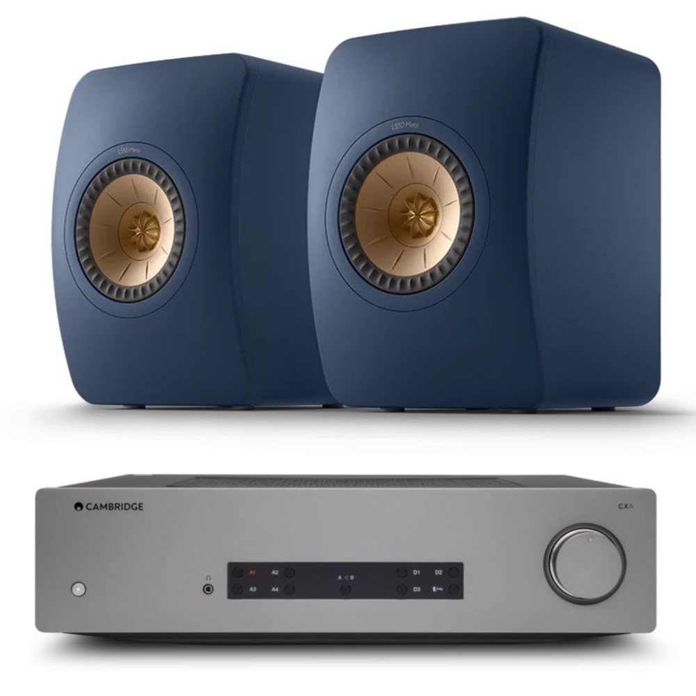 CXA81 MkII sztereó integrált erősítő + KEF LS50 Meta polcsugárzó pár, kék