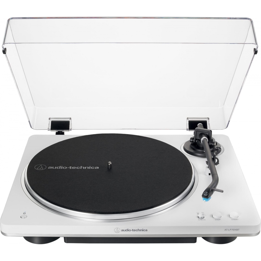 AT-LP70XBT - automata lemezjátszó szíjhatással és Bluetooth kapcsolattal, fehér-ezüst