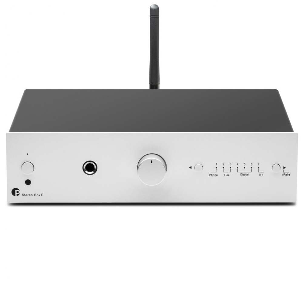 Stereo Box E - Sztereó erősítő Bluetooth bemenettel, ezüst