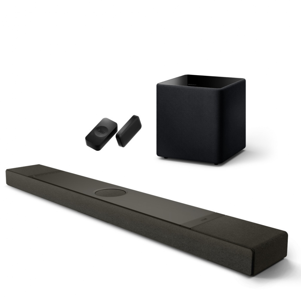 XIO Soundbar (fekete) + Kube 10 mélyláda (fekete) + KW2 vezeték nélküli adapter